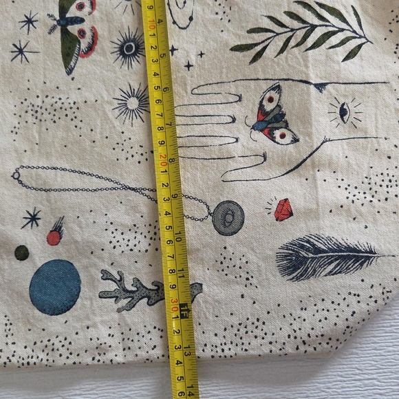 Danica Studio Artistc Canvas Tote Bag - Cream with Multicolor Design - Picture 3 of 7